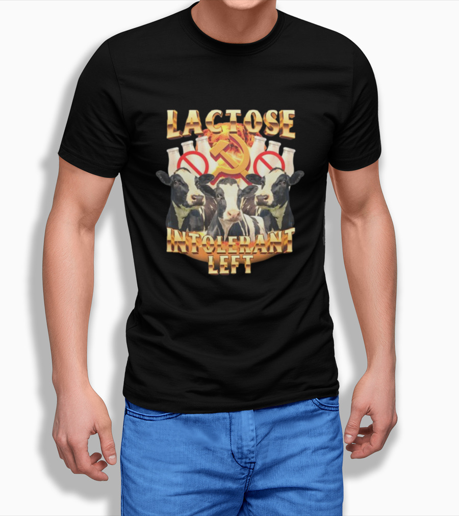 Lactose Intolerant Left Communist Hammer And Sickle Cows T-Shirt