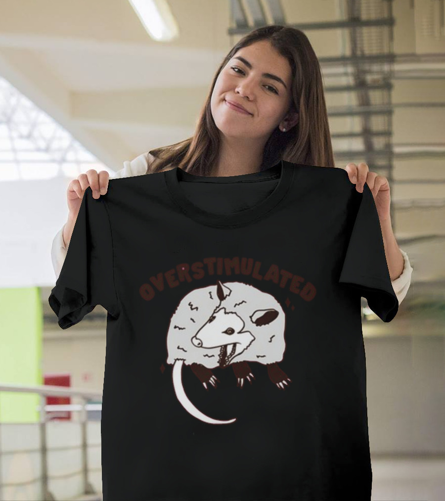 Gotfunny Overstimulated Possum Sketch T-Shirt