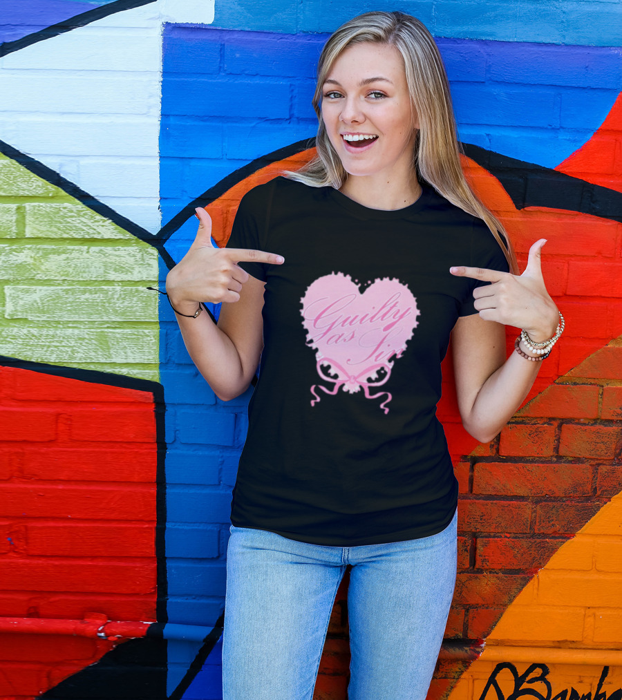 Guilty As Sin Pink Heart T-Shirt