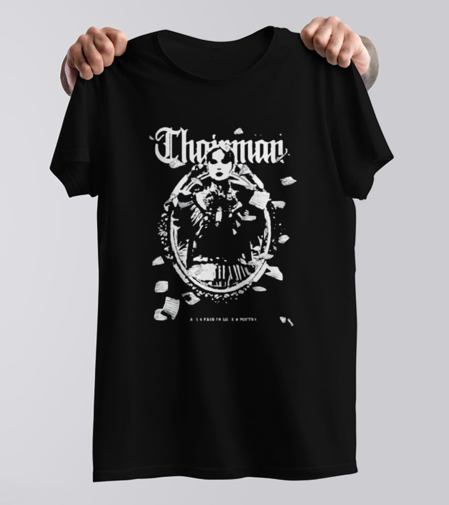 Chairman Victorian Portrait All's Fair In Love And Poetry Floating Papers T-Shirt