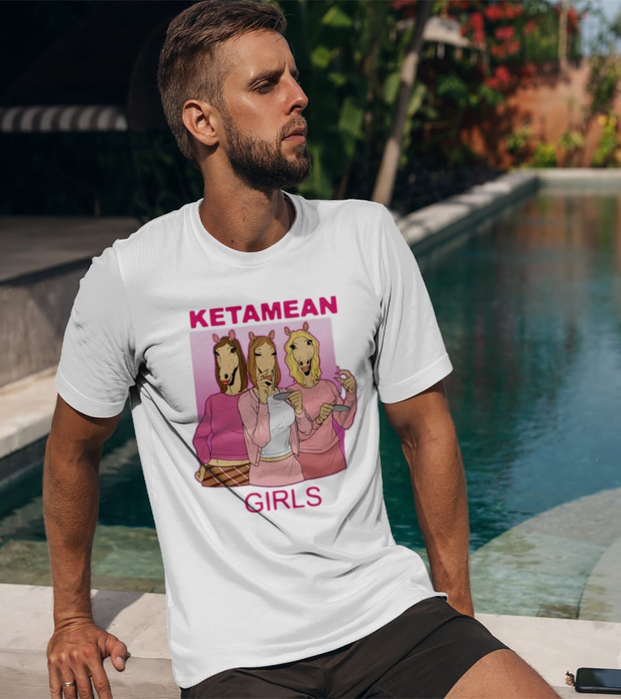 Ketamean Girls Horse Head Trio In Pink Outfits T-Shirt