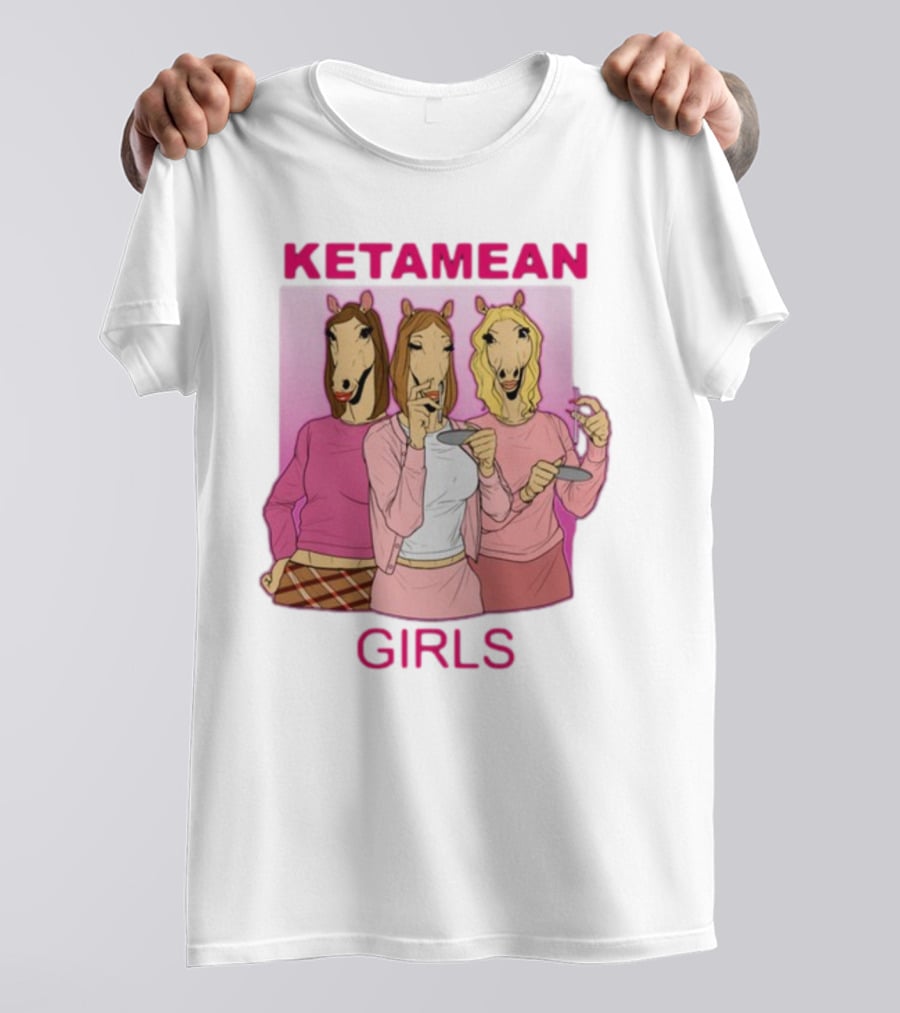 Ketamean Girls Horse Head Trio In Pink Outfits T-Shirt