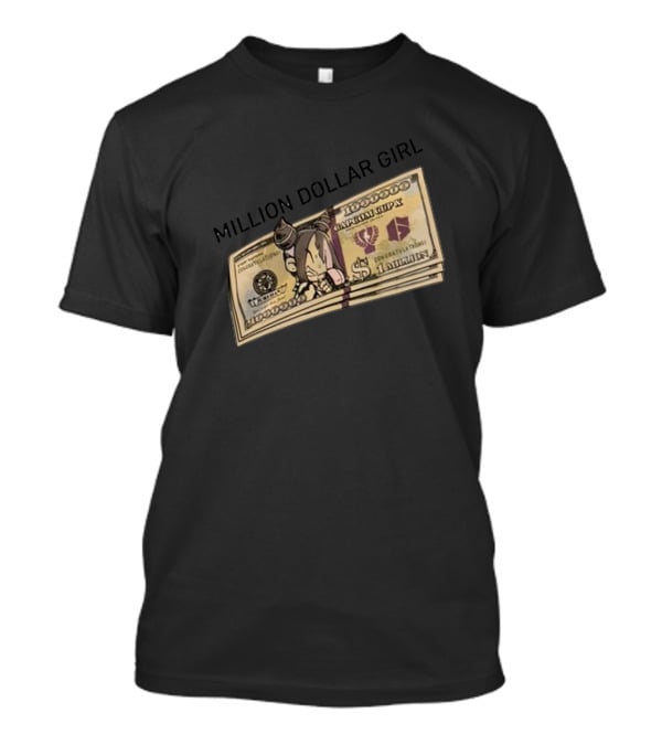 Million Dollar Girl Cartoon Stack Of Cash Capitalism Vulture Currency T-Shirt
