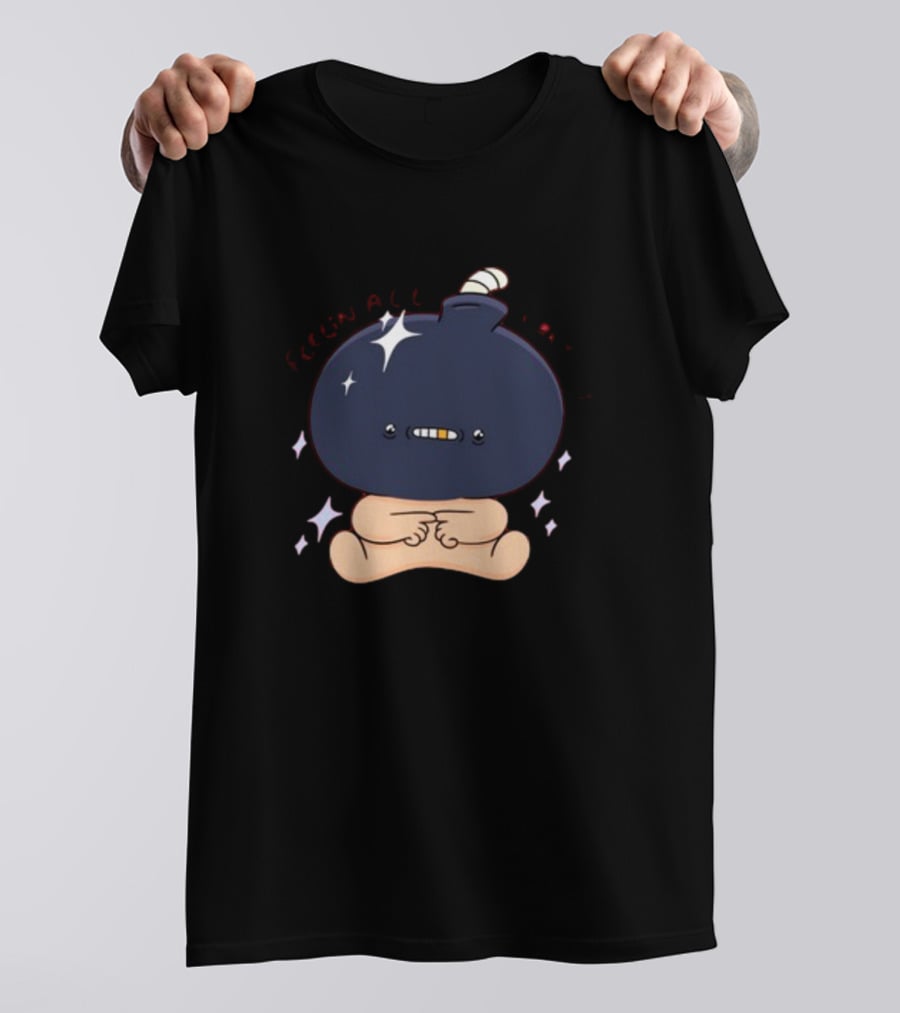 Feelin Alil Burnt Out Ghoulshack Bomb Character With Stars T-Shirt