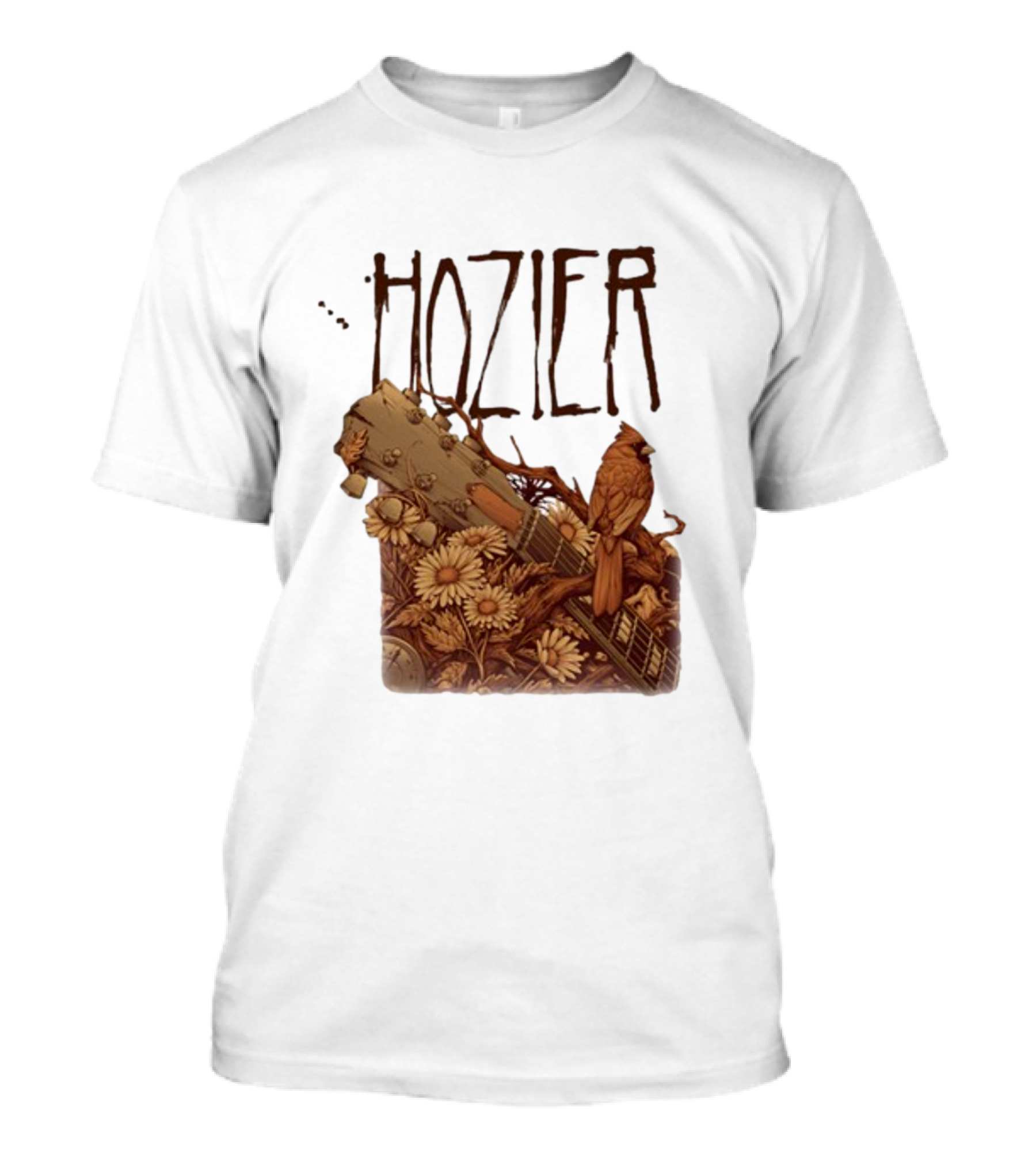 Hozier Jacksonville May 7 Show Guitar And Floral Bird T-Shirt