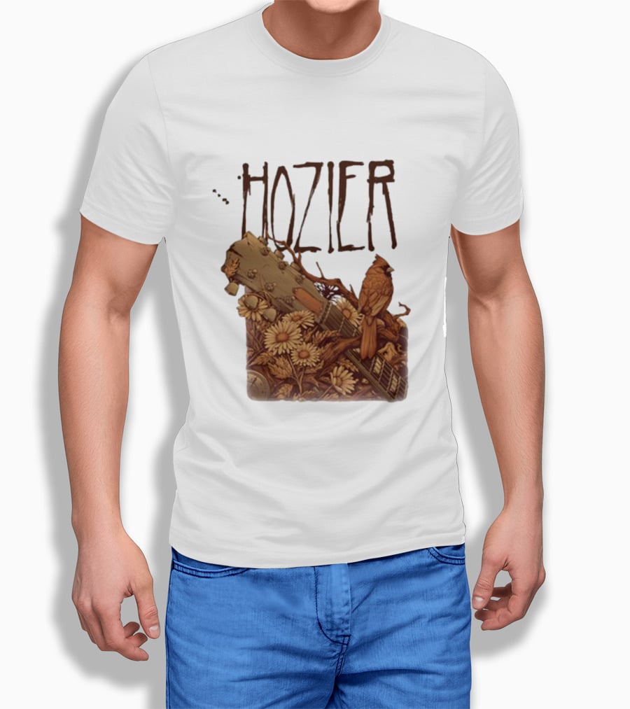 Hozier Jacksonville May 7 Show Guitar And Floral Bird T-Shirt
