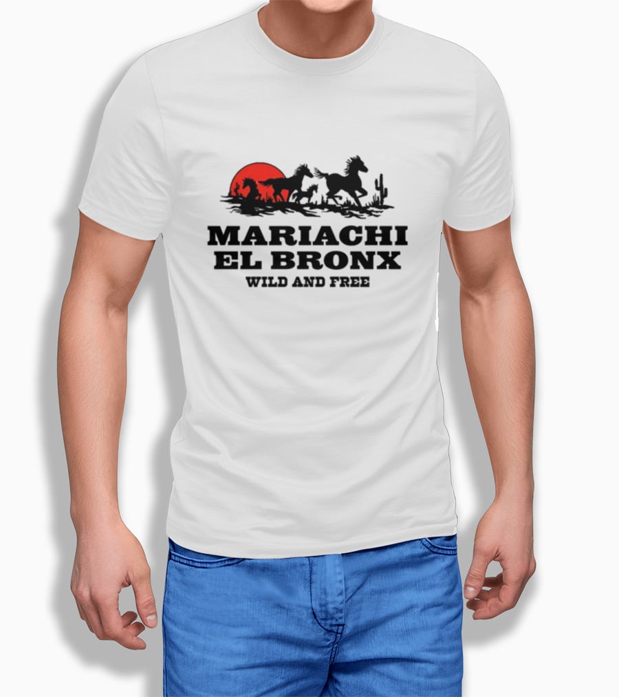 Mariachi El Bronx Wild And Free Horses Sunset Cactus T-Shirt