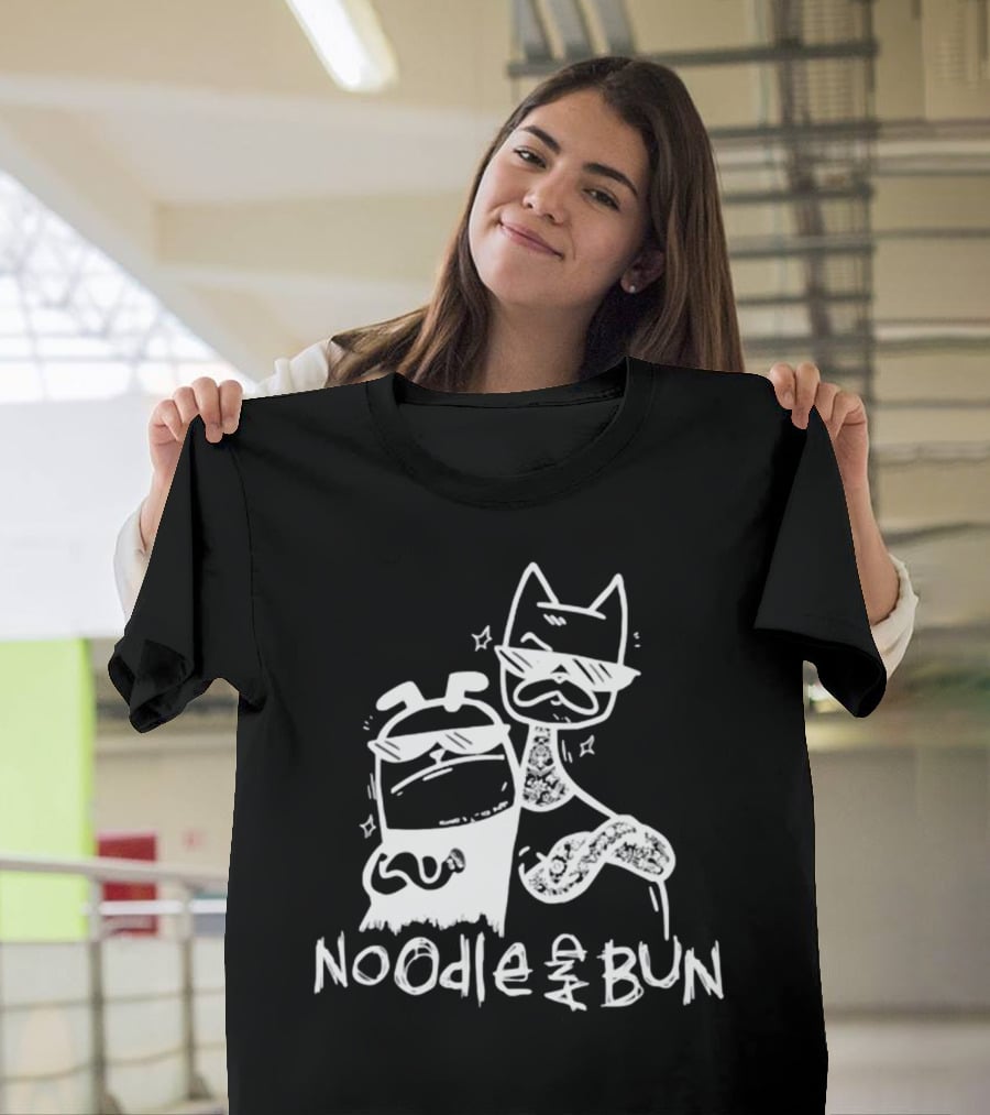 Noodleandbun Noodle And Bun The Duo Cats With Sunglasses T-Shirt