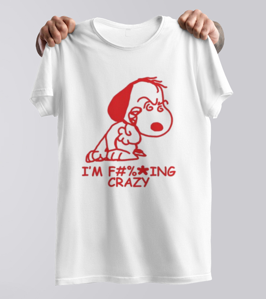 I'm F#%*ing Crazy Red Cartoon Character With Angry Expression T-Shirt