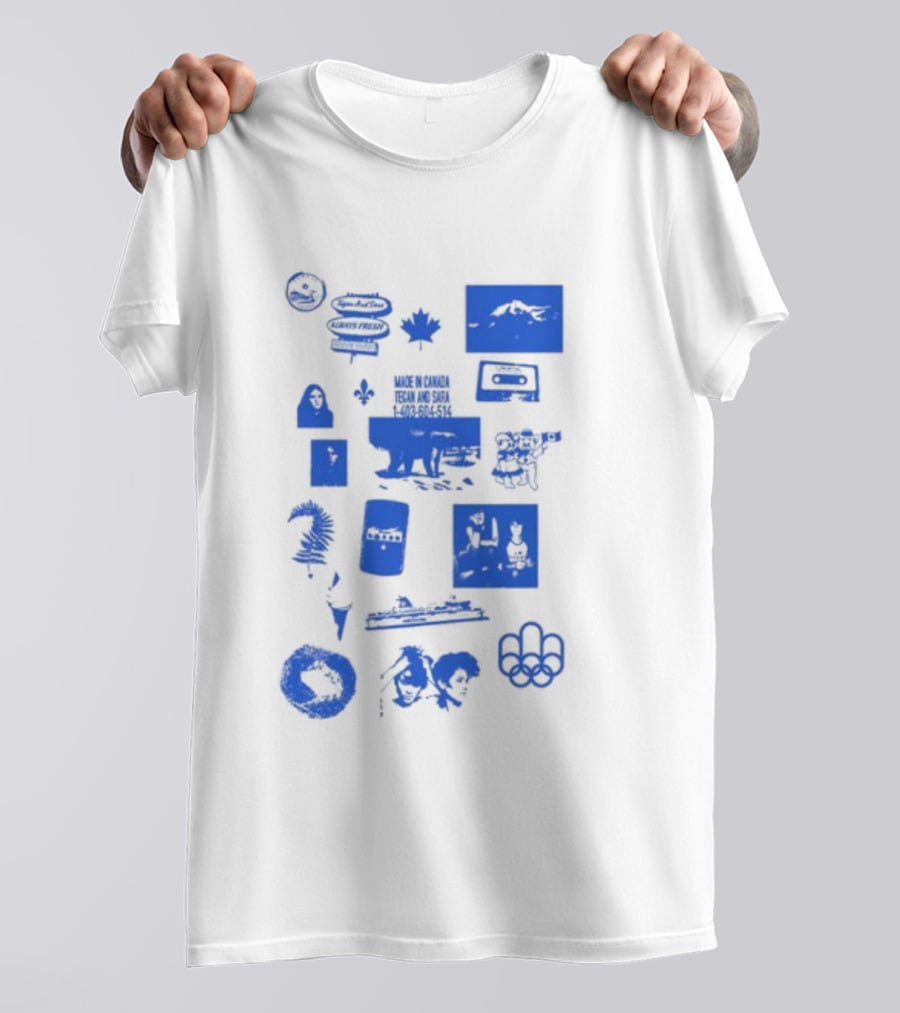 Tegan And Sara Made In Canada Polar Bear Cassette Maple Leaf Olympic Rings T-Shirt