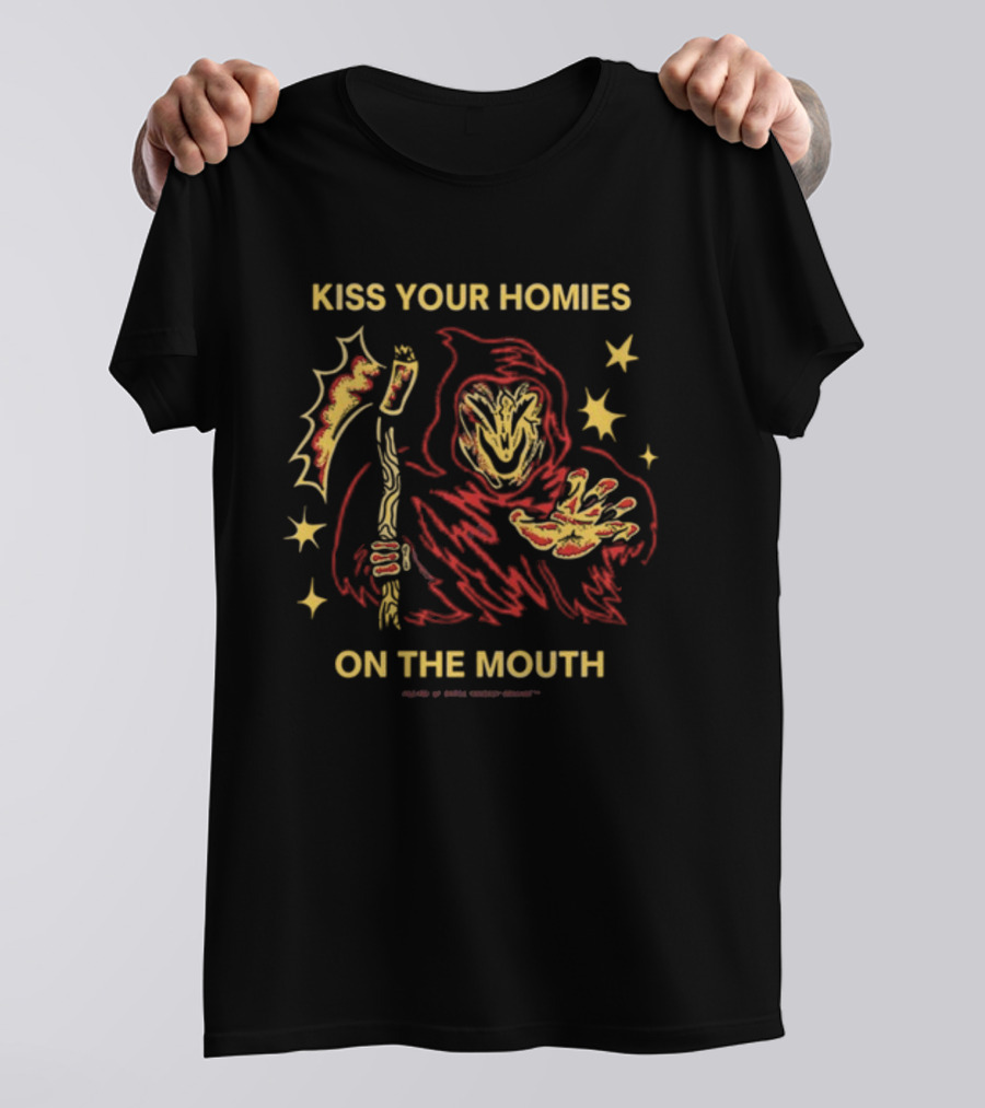 Kiss Your Homies On The Mouth Wizard Of Barge Red Reaper Starry Night T-Shirt
