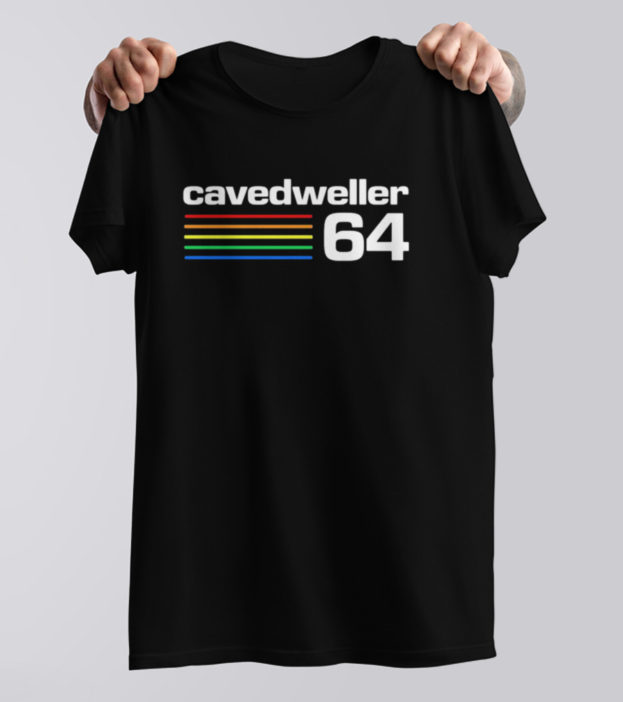 Cavedweller 64 Retro Gaming Style With Striped Color Bars T-Shirt