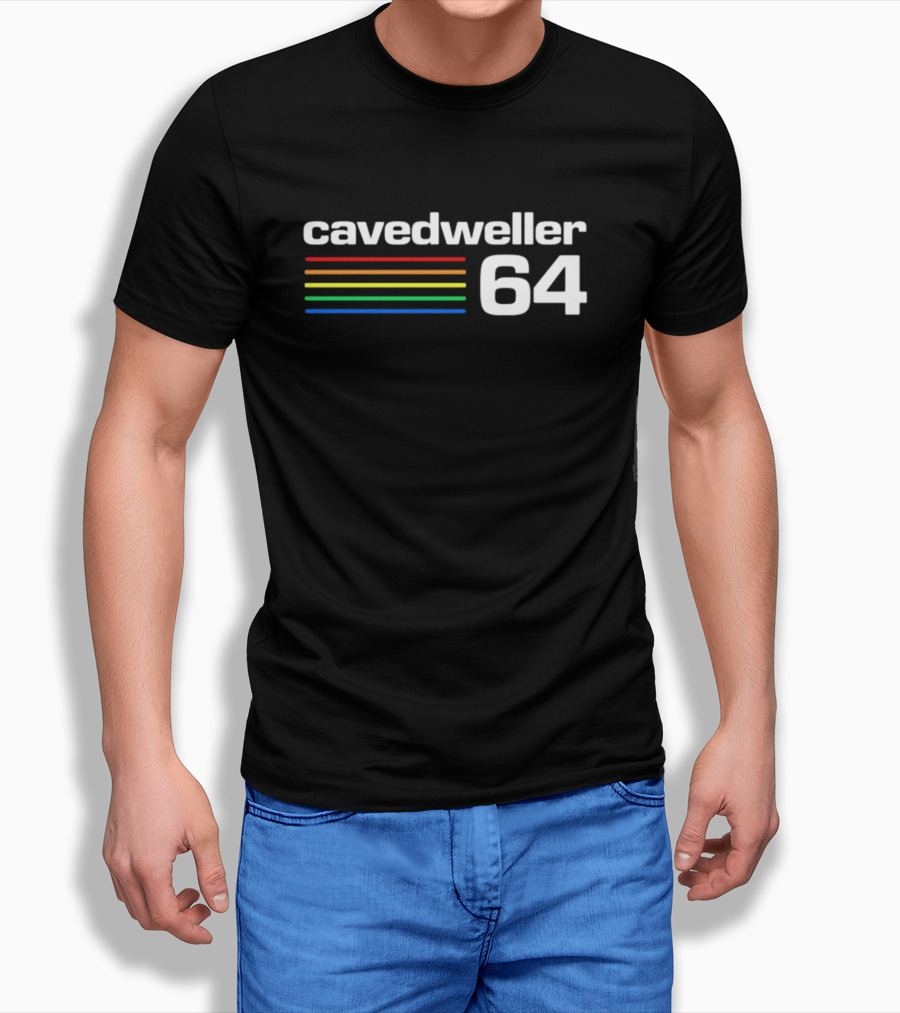 Cavedweller 64 Retro Gaming Style With Striped Color Bars T-Shirt