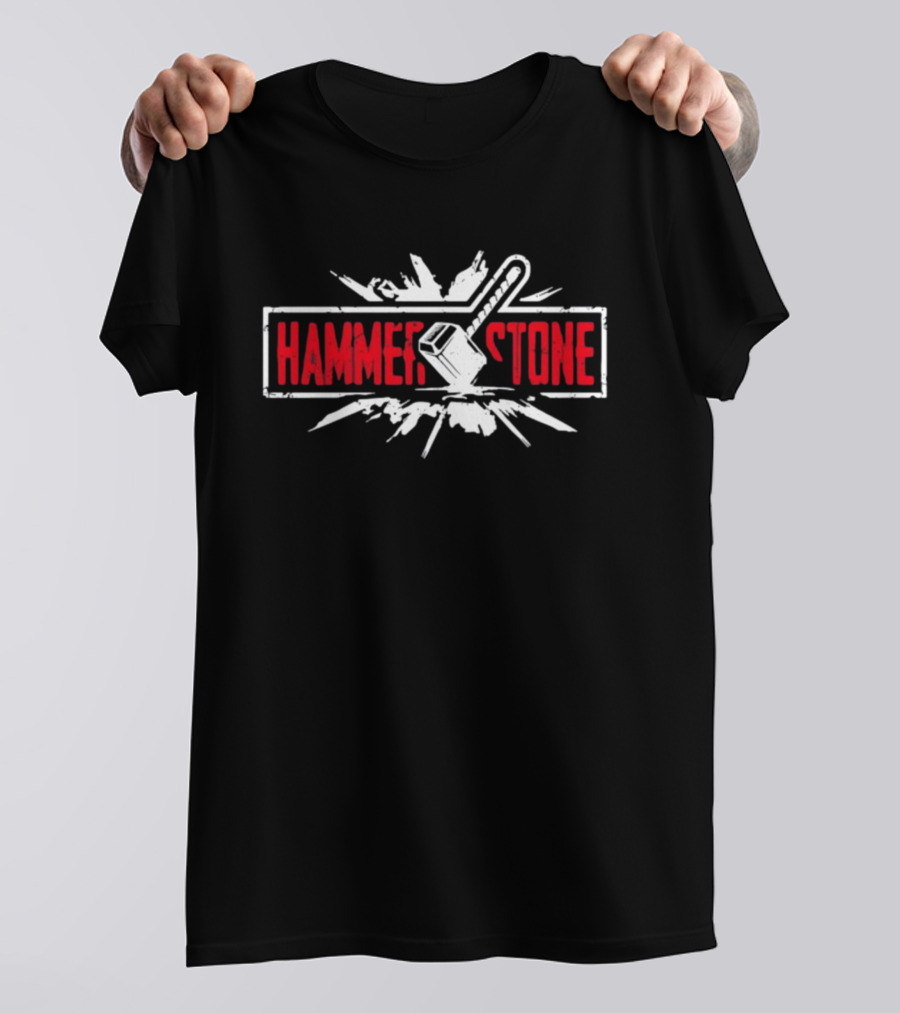 HAMMER STONE Burst Impact Graphic With Sledgehammer T-Shirt