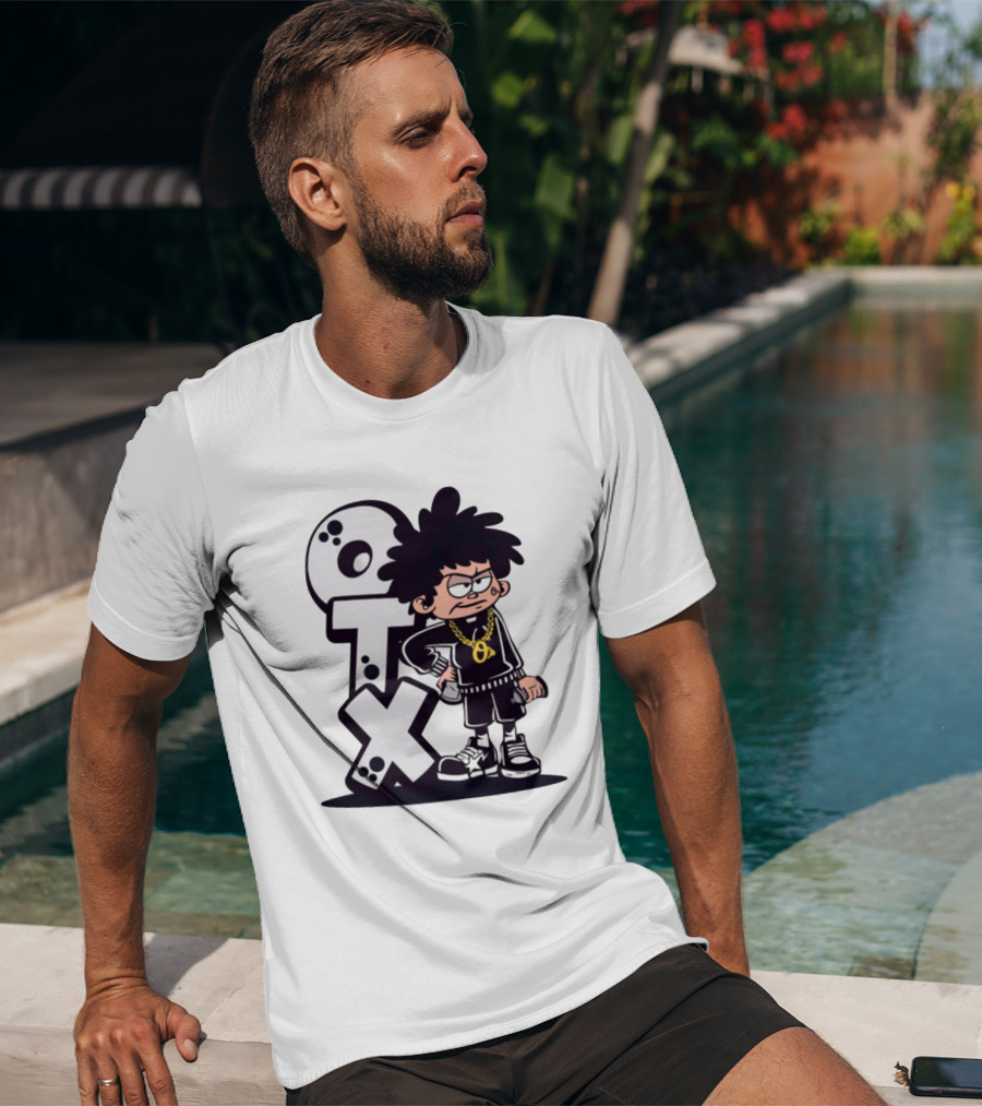 OTX Only Tha Xlcusive Cartoon Character With Chain T-Shirt