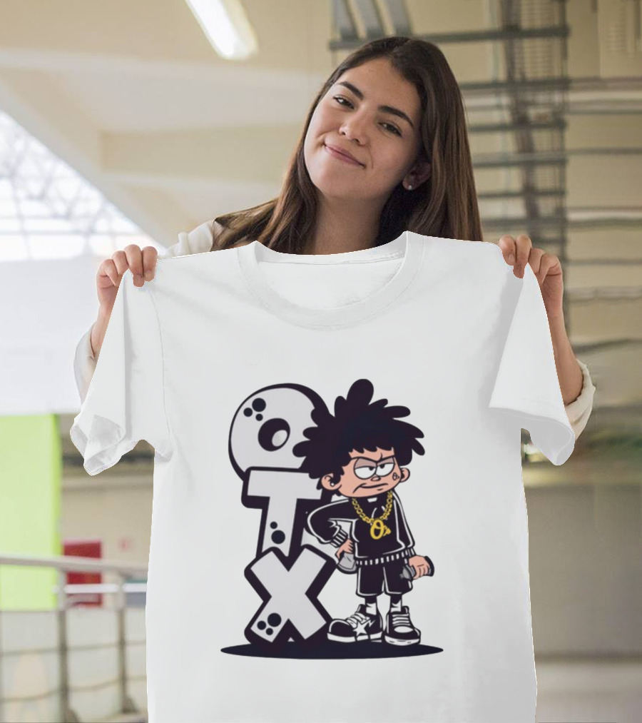 OTX Only Tha Xlcusive Cartoon Character With Chain T-Shirt