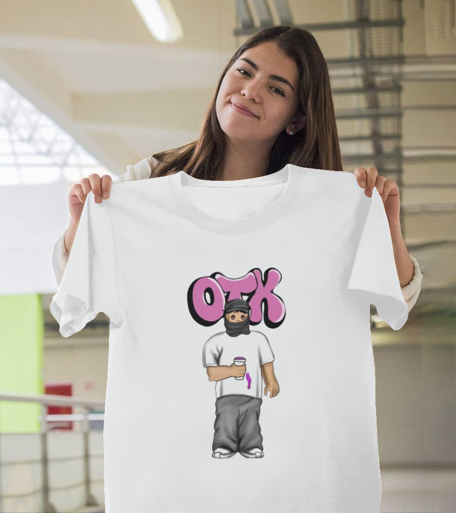 OTK Ski Mask Character With Coffee Cup T-Shirt