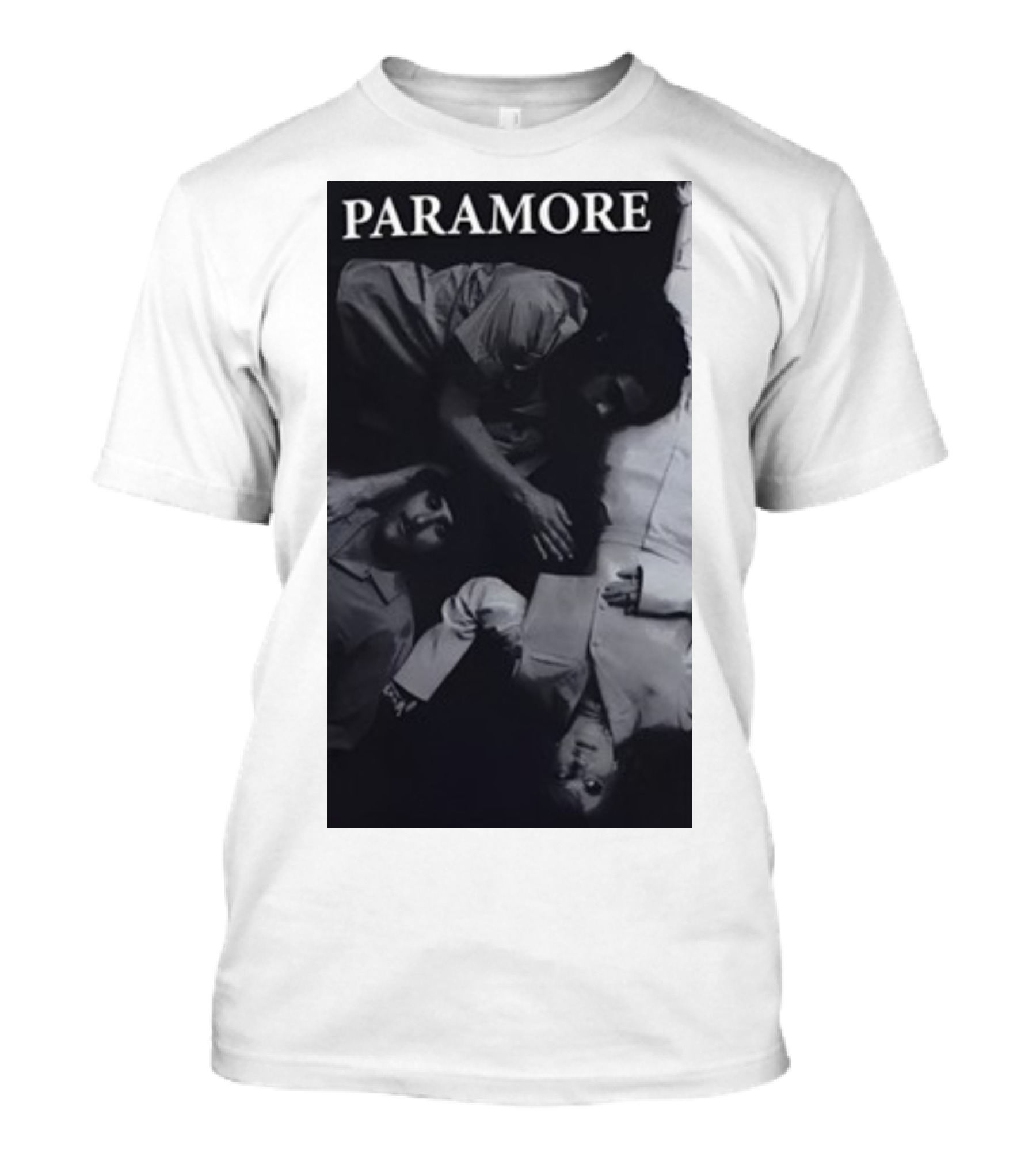 Paramore Black And White Band Photo Trio Lying Down T-Shirt