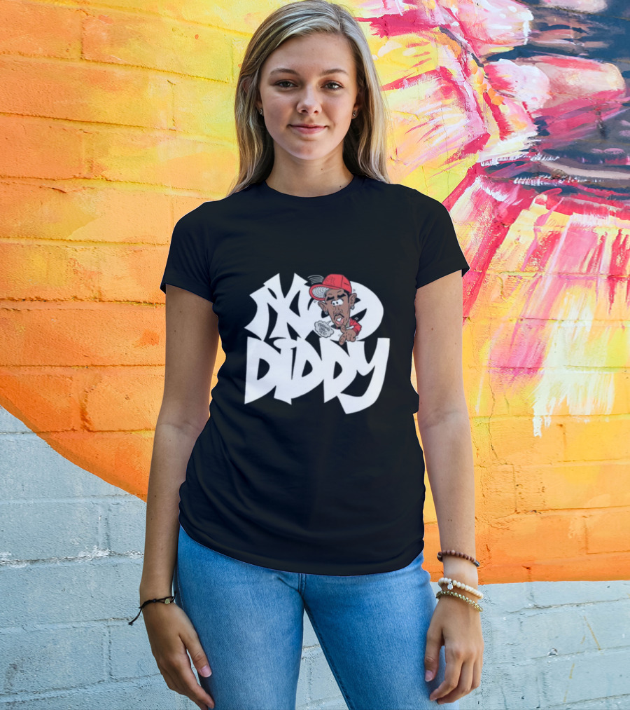 Bad Boy Red Cap Diddy With Graffiti Style Text And Cartoon Character T-Shirt