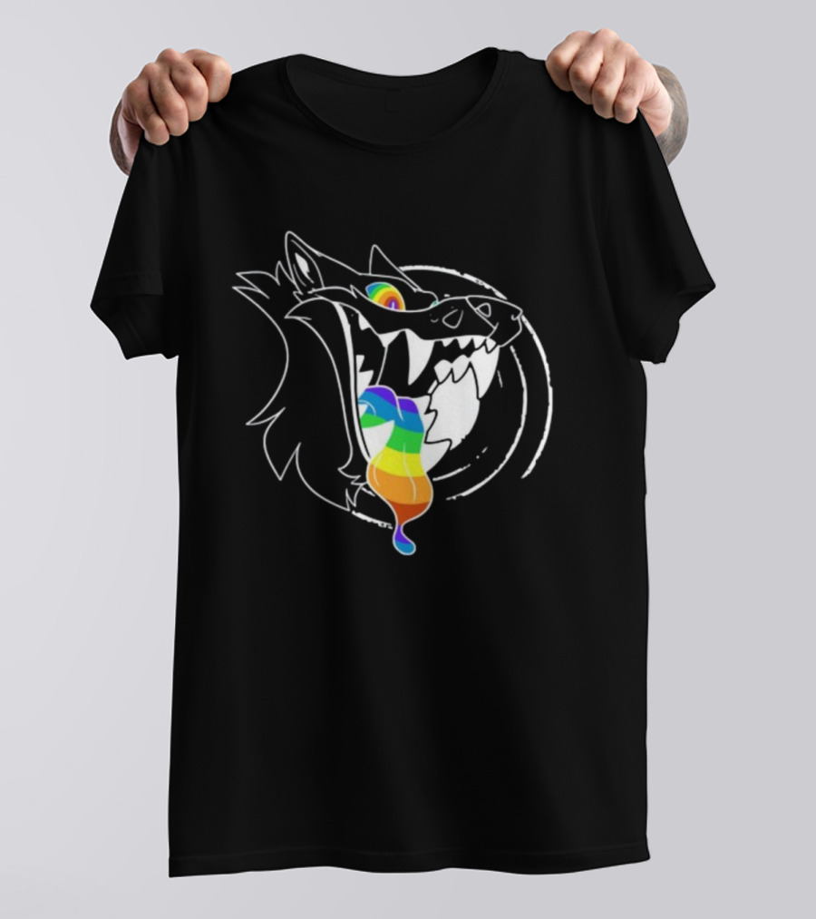 Slosh.Dog Prismaw Rainbow Wolf T-Shirt