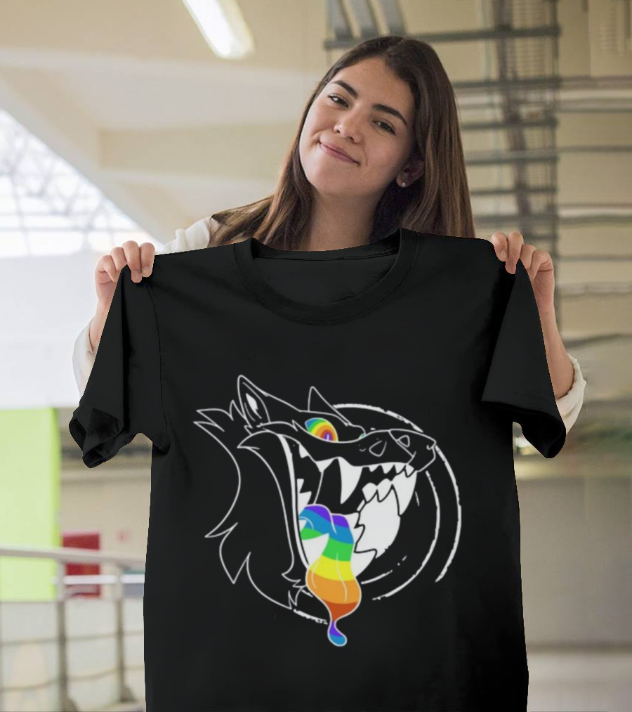 Slosh.Dog Prismaw Rainbow Wolf T-Shirt