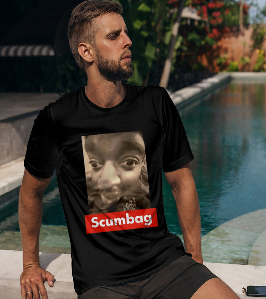 Scumbag Distorted Face Black And White Photo T-Shirt