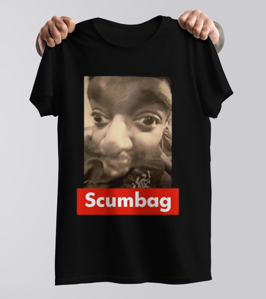 Scumbag Distorted Face Black And White Photo T-Shirt