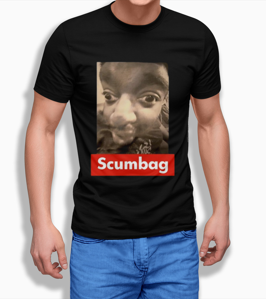 Scumbag Distorted Face Black And White Photo T-Shirt