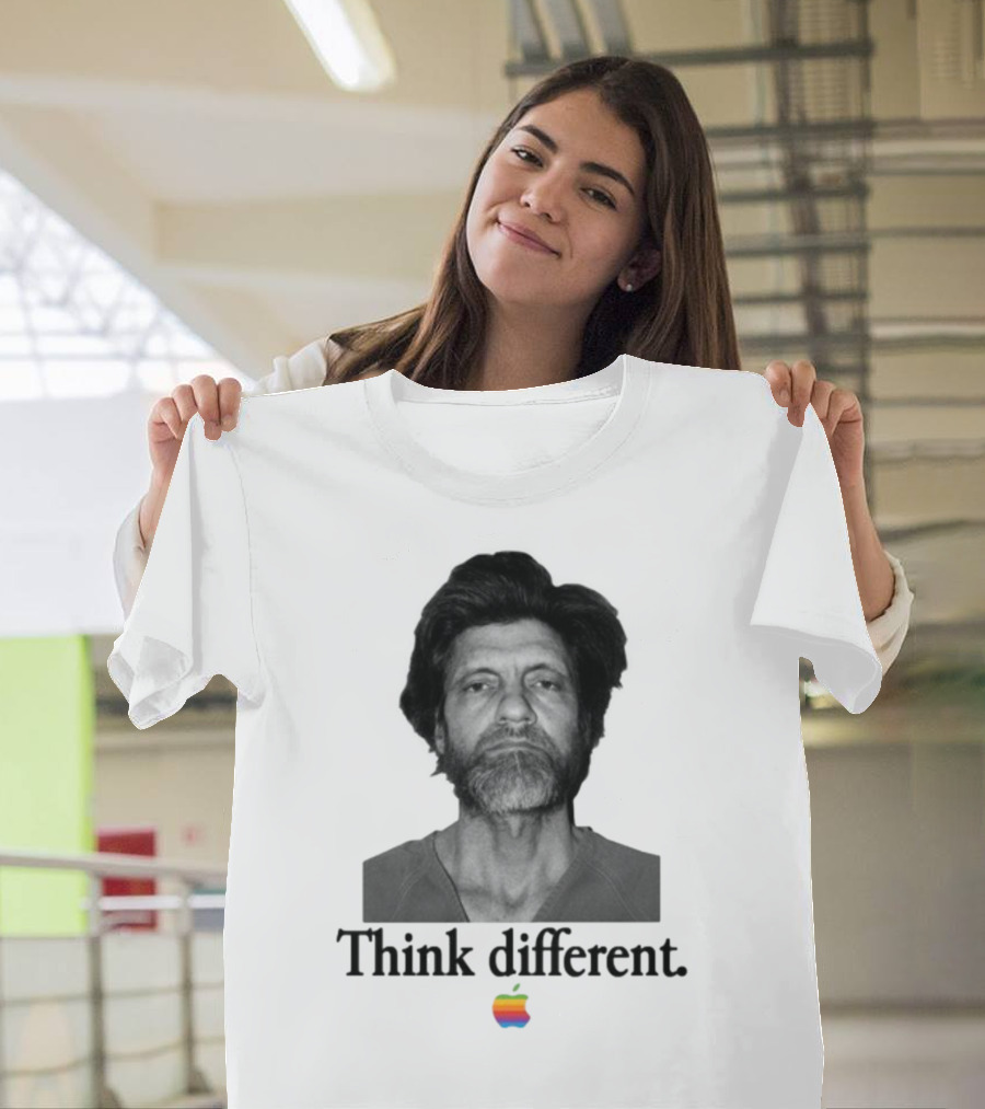 Uncle Ted Think Different Apple Parody With Rainbow T-Shirt