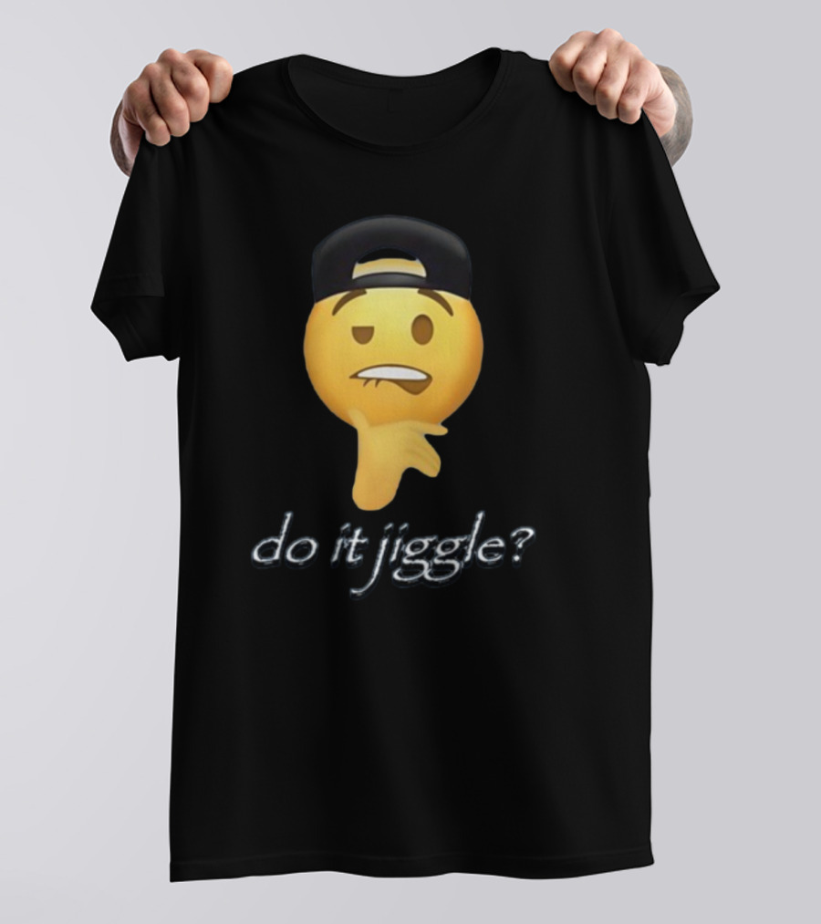 Do It Jiggle Emoji With Backwards Baseball Cap T-Shirt