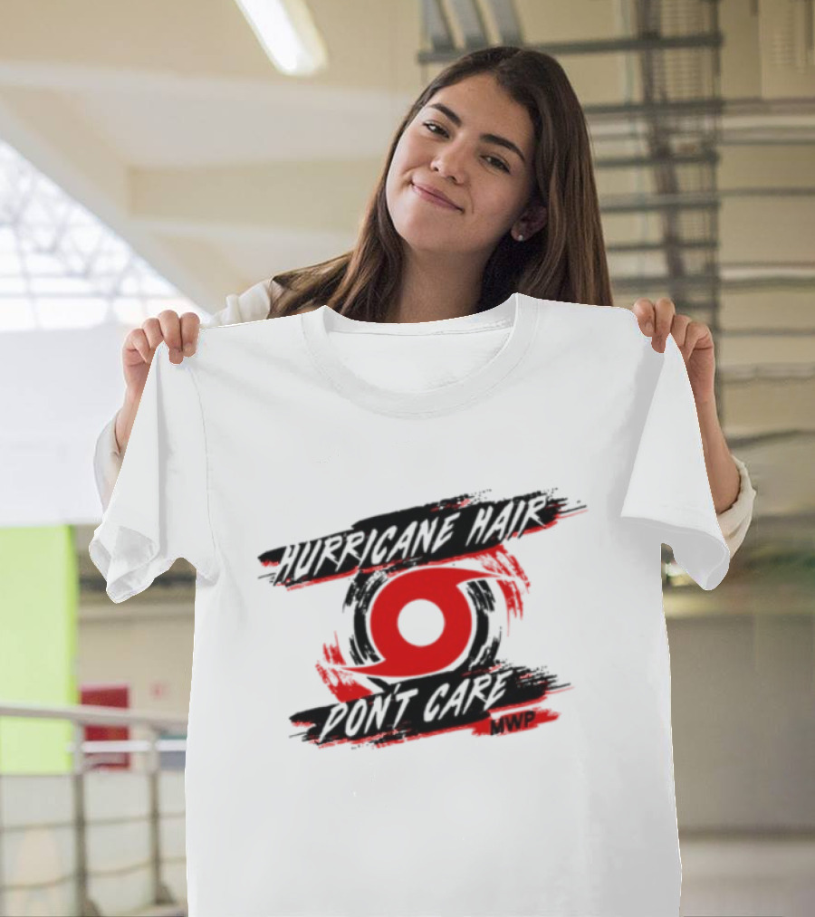Mike's Weather Page Hurricane Hair Don't Care MWP Red Cyclone T-Shirt