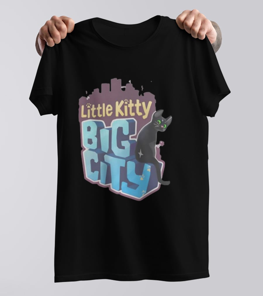 Little Kitty Big City Playful Cat Adventure T-Shirt