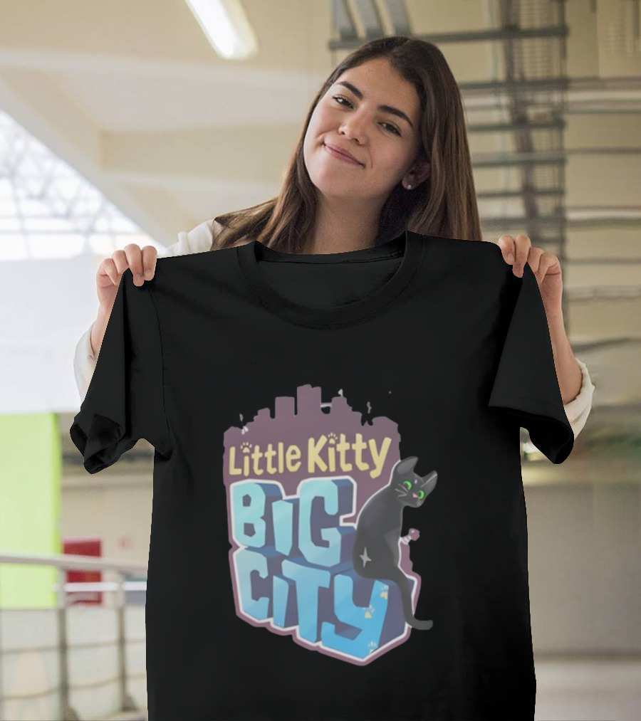 Little Kitty Big City Playful Cat Adventure T-Shirt
