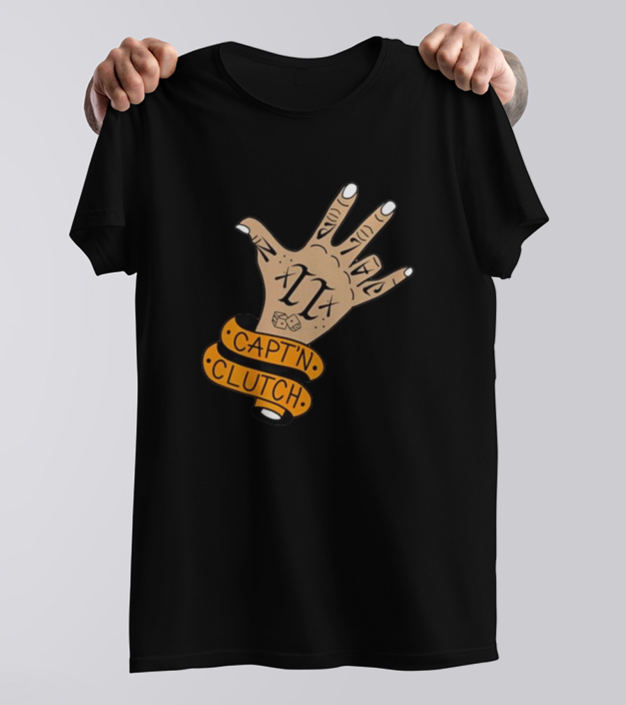 My Business Man Capt'n Clutch Hand Tattoo Numerals Banner T-Shirt