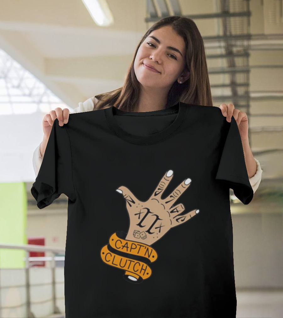 My Business Man Capt'n Clutch Hand Tattoo Numerals Banner T-Shirt