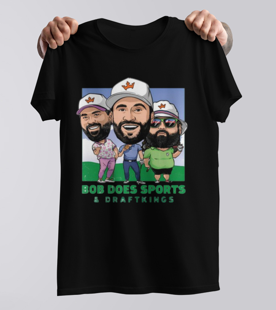 Bob Does Sports And DraftKings Golf Cartoon Collaboration T-Shirt