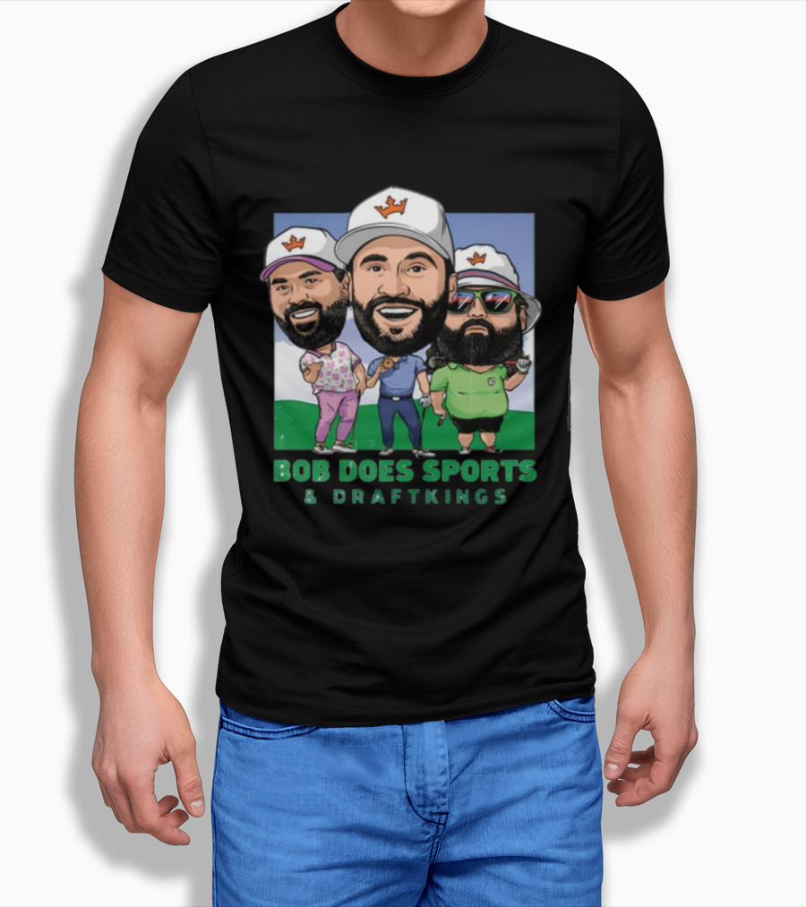 Bob Does Sports And DraftKings Golf Cartoon Collaboration T-Shirt
