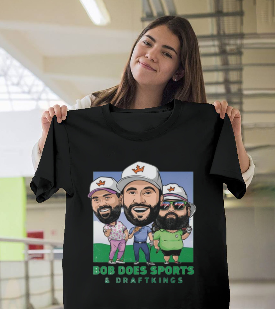 Bob Does Sports And DraftKings Golf Cartoon Collaboration T-Shirt