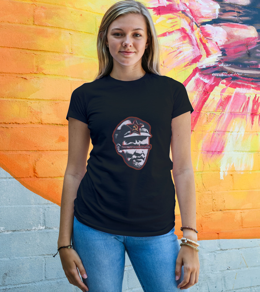 They Must Be Annihilated Soviet Star Lenin Bust Unwokeart Zine T-Shirt