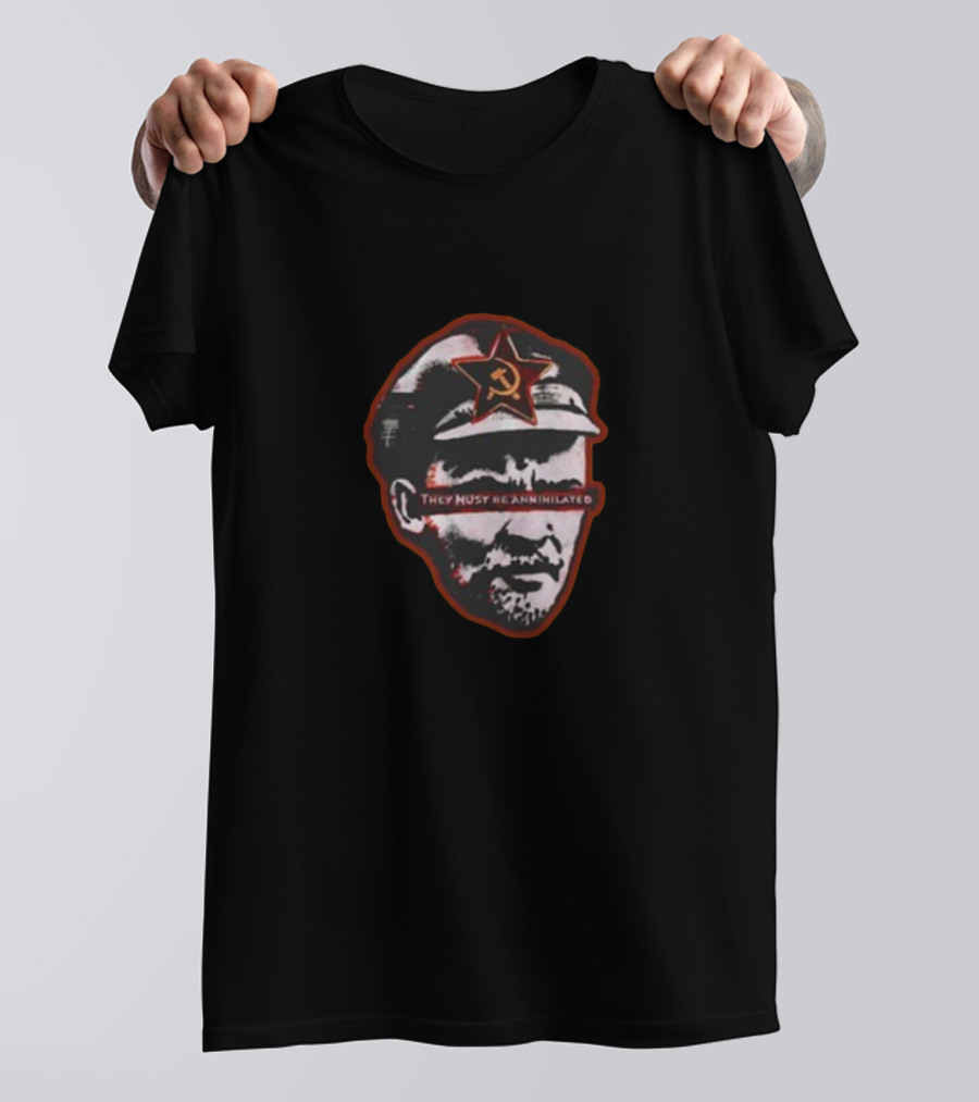 They Must Be Annihilated Soviet Star Lenin Bust Unwokeart Zine T-Shirt