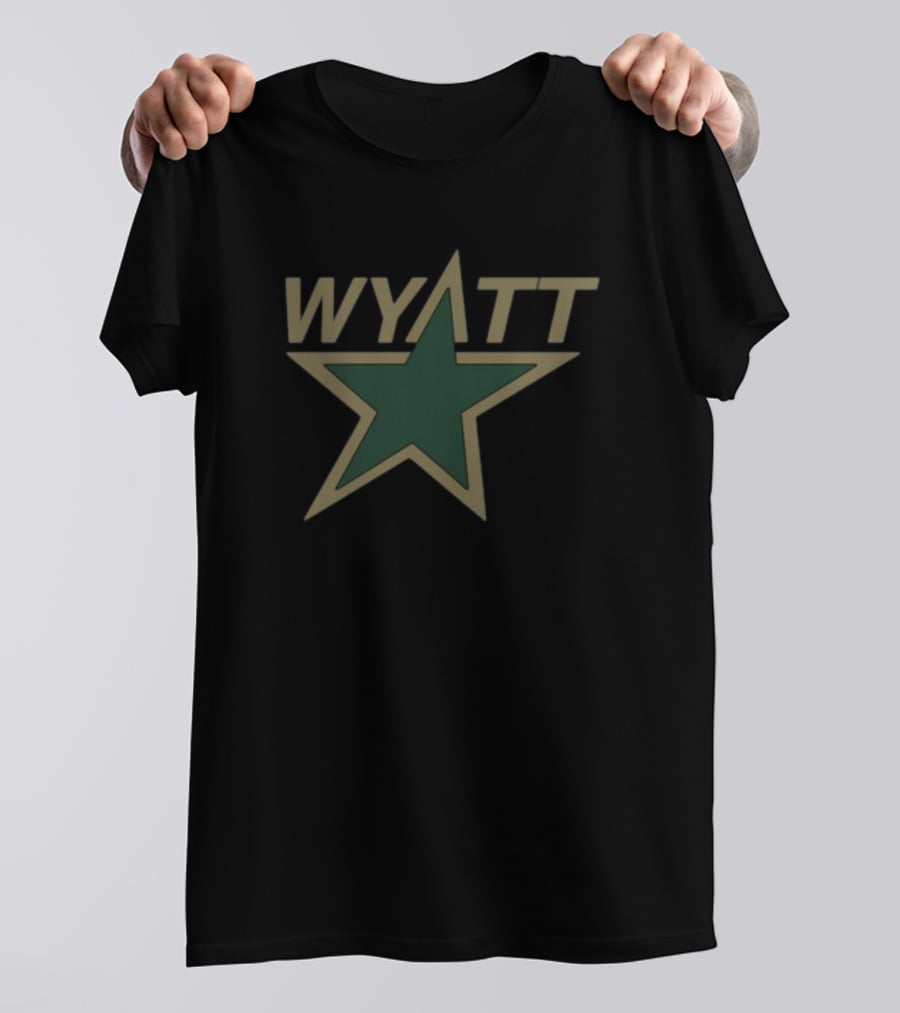 WYATT Green Star Bold Lettering T-Shirt