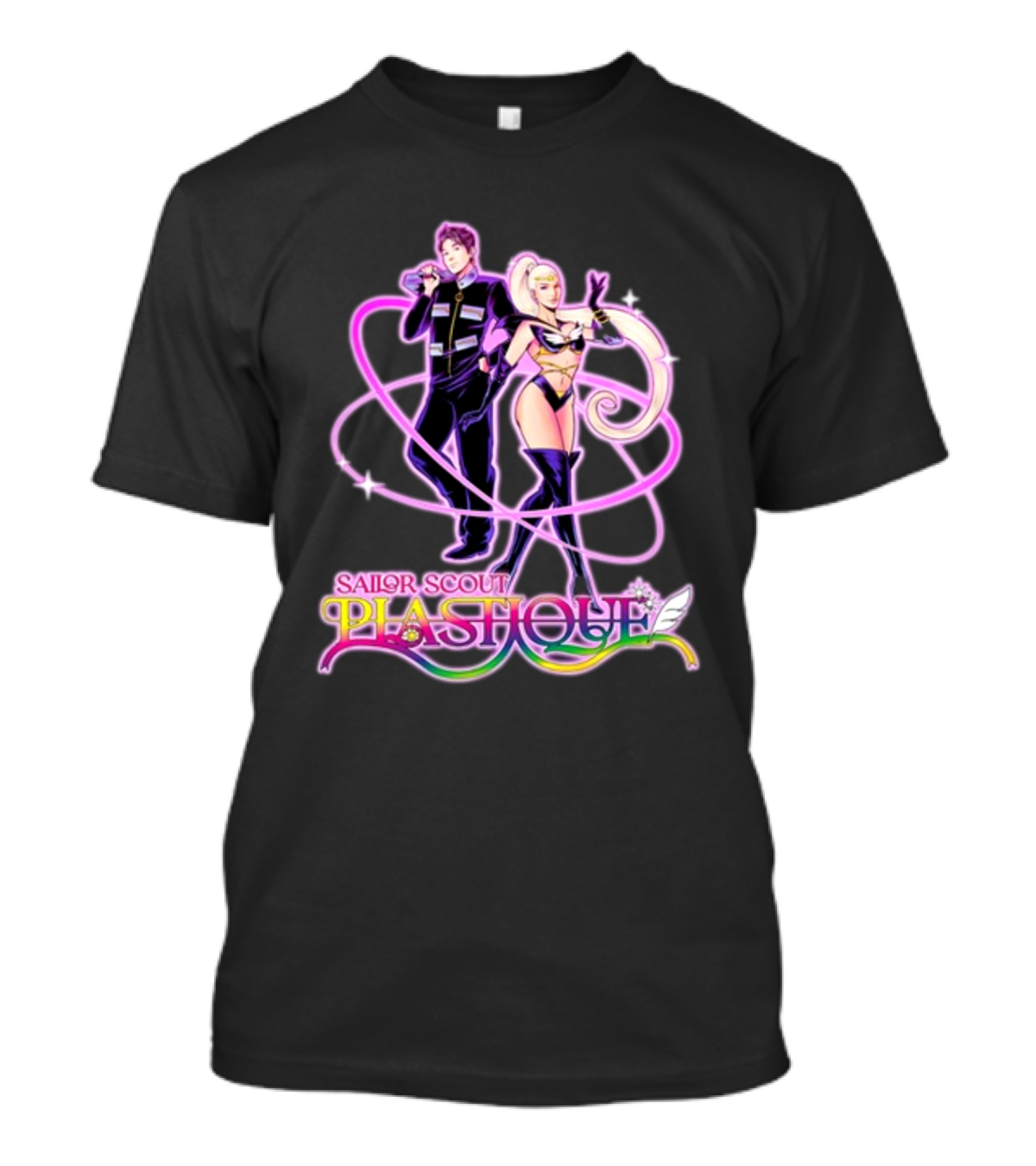 Sailor Scout Plashole Neon Anime Duo T-Shirt