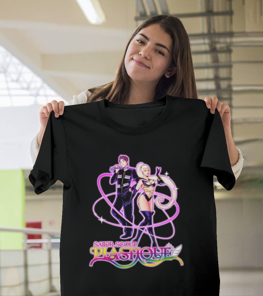 Sailor Scout Plashole Neon Anime Duo T-Shirt