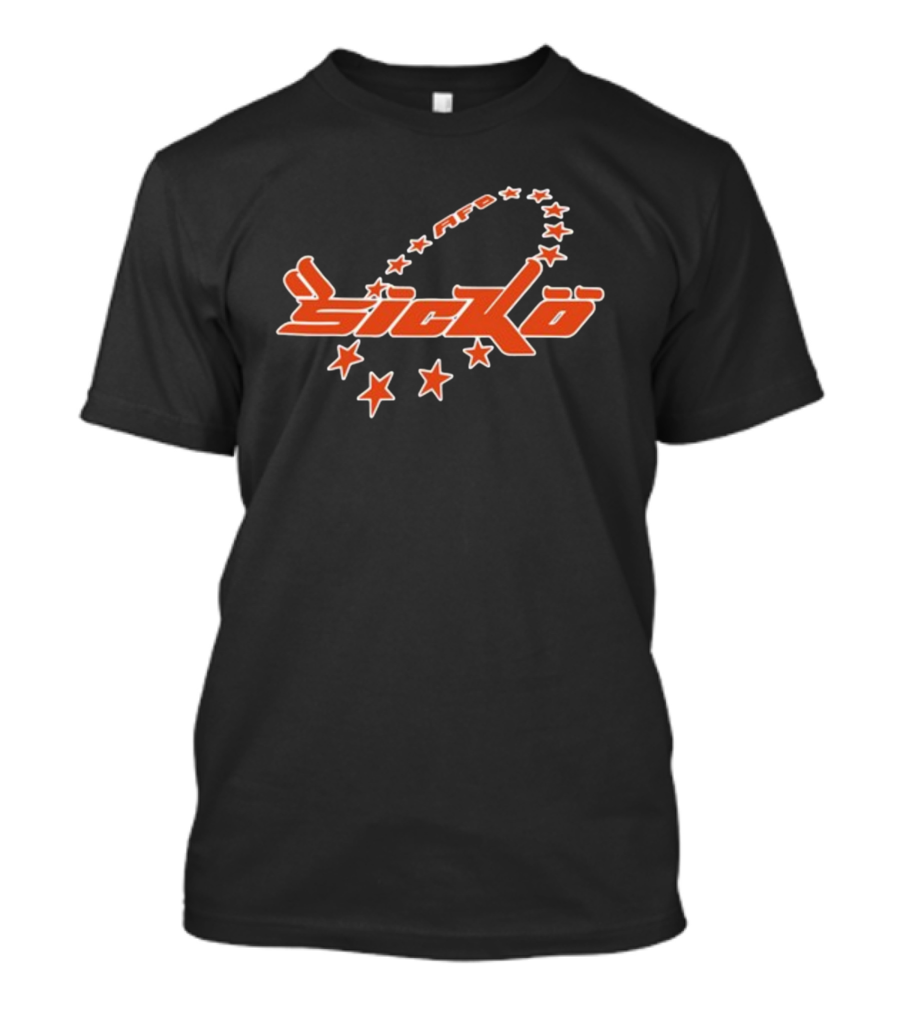 Afb Sicko Stars Bold Red Text With Curved Star T-Shirt