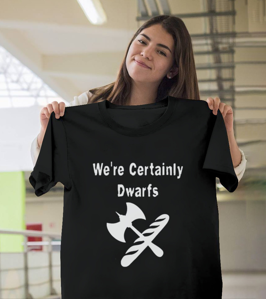 Discworld We're Certainly Dwarfs Battle Axe And Baguette Crossed T-Shirt