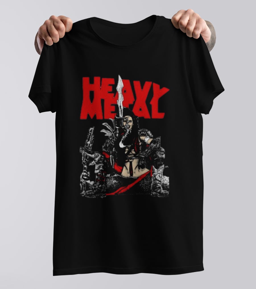 Heavy Metal Warrior With Weapons And Armor T-Shirt