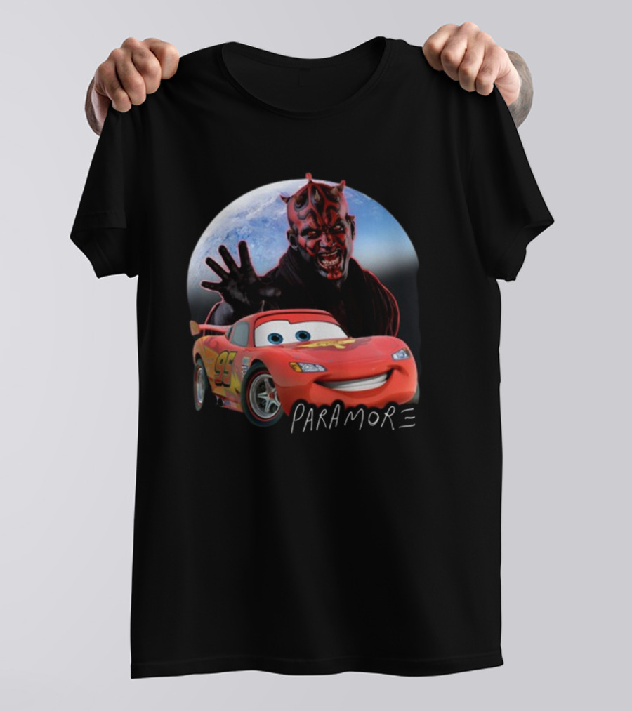 Paramore Let Your Heart Win Lightning McQueen Darth Maul Crossover T-Shirt