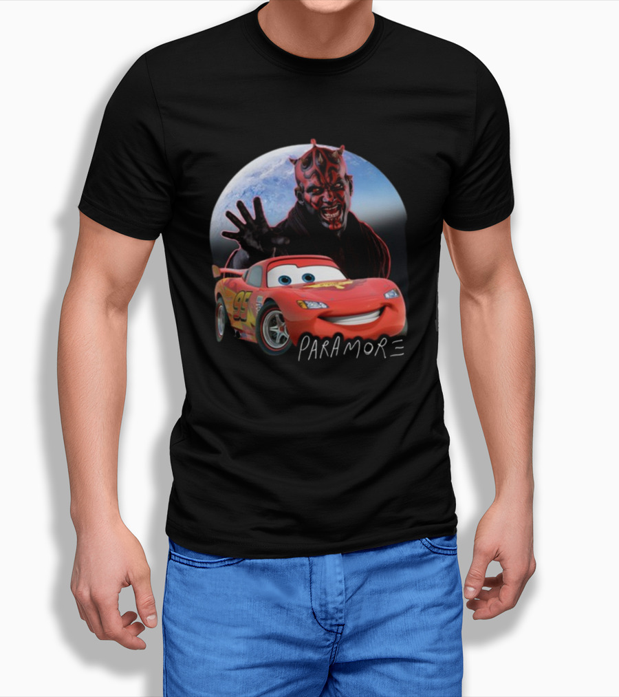 Paramore Let Your Heart Win Lightning McQueen Darth Maul Crossover T-Shirt