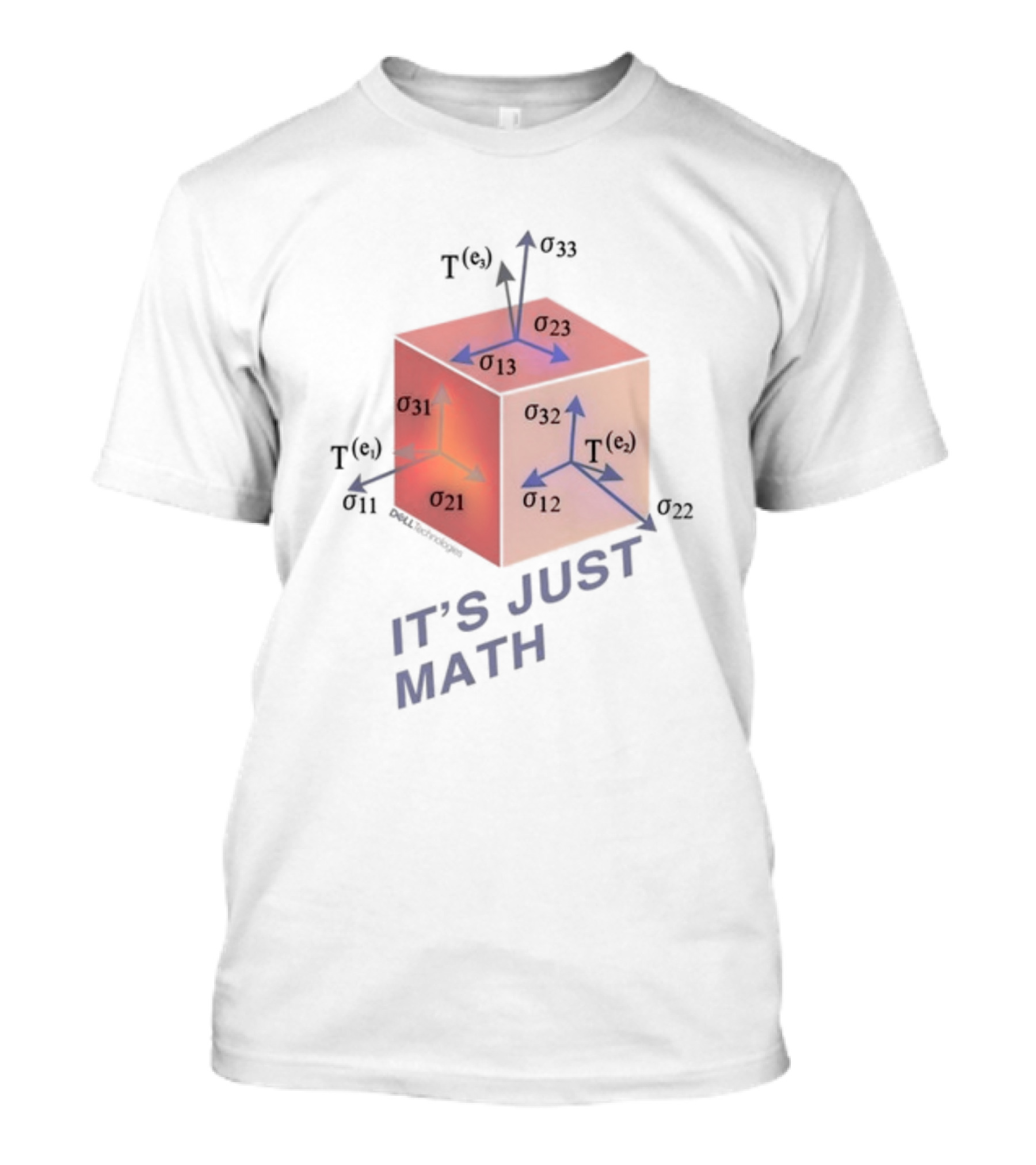 Jeff Clarke Wearing It's Just Math Physics Cube Tensor Notation T-Shirt