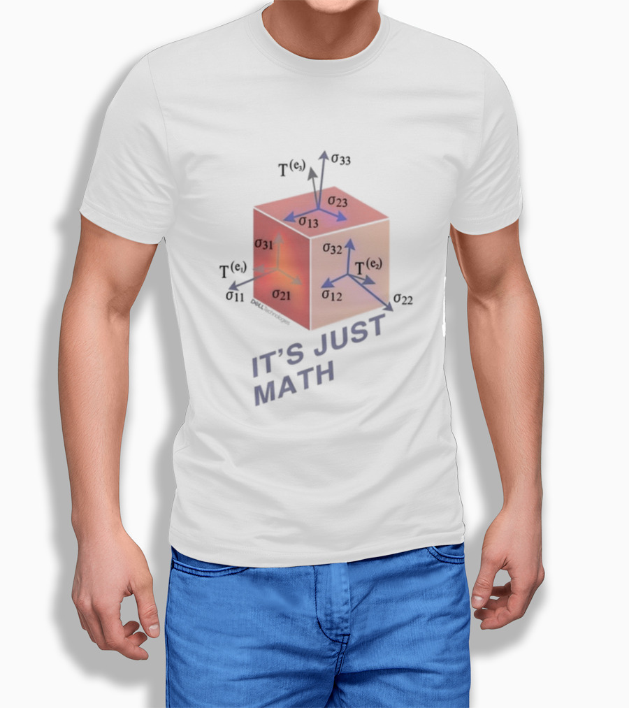 Jeff Clarke Wearing It's Just Math Physics Cube Tensor Notation T-Shirt
